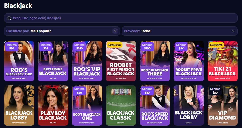 torneios de Blackjack