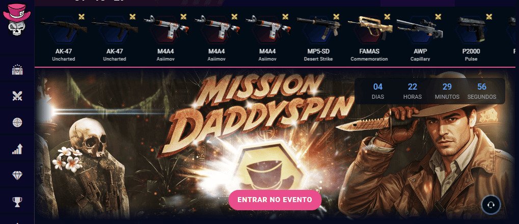 Site DaddySkins pré-visualização